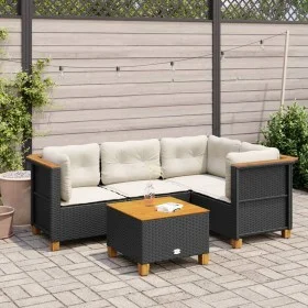 Gartenmöbel-Set 5-teilig mit schwarzen Polstern aus synthetischem Rattan von , Gartensets - Ref: Foro24-3261803, Preis: 413,2...