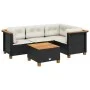 Set de muebles de jardín 5 pzas y cojines ratán sintético negro de , Conjuntos de jardín - Ref: Foro24-3261803, Precio: 379,5...