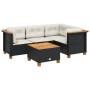 Set de muebles de jardín 5 pzas y cojines ratán sintético negro by , Garden sets - Ref: Foro24-3261803, Price: 385,98 €, Disc...