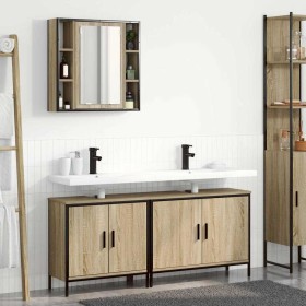 Juego de muebles de baño 3 pcs Marrón 60 x 30 x 60 cm