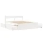 Bed frame with white pine wood drawers 140x200 cm by , Beds and slatted bases - Ref: Foro24-3282349, Price: 298,88 €, Discoun...