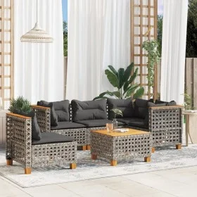 Gartenmöbel-Set, 6-teilig, mit grauen Polstern aus synthetischem Rattan. von , Gartensets - Ref: Foro24-3261843, Preis: 497,7...