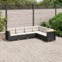6-teiliges Gartensofa-Set und Kissen aus schwarzem Kunststoff-Rattan. von , Gartensets - Ref: Foro24-3261857, Preis: 417,28 €...