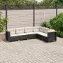 Set de sofás de jardín 6 piezas y cojines ratán sintético negro by , Garden sets - Ref: Foro24-3261857, Price: 487,50 €, Disc...