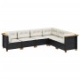 6-teiliges Gartensofa-Set und Kissen aus schwarzem Kunststoff-Rattan. von , Gartensets - Ref: Foro24-3261857, Preis: 417,28 €...