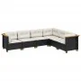 Set de sofás de jardín 6 piezas y cojines ratán sintético negro by , Garden sets - Ref: Foro24-3261857, Price: 487,50 €, Disc...