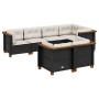 Set de sofás de jardín 7 pzas con cojines ratán sintético negro by , Garden sets - Ref: Foro24-3261881, Price: 558,11 €, Disc...