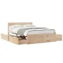 Solid pine wood bed frame with cushions 140x190 cm by , Beds and slatted bases - Ref: Foro24-3282354, Price: 247,20 €, Discou...