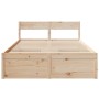 Solid pine wood bed frame with cushions 140x190 cm by , Beds and slatted bases - Ref: Foro24-3282354, Price: 266,53 €, Discou...