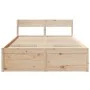 Solid pine wood bed frame with cushions 140x190 cm by , Beds and slatted bases - Ref: Foro24-3282354, Price: 247,20 €, Discou...