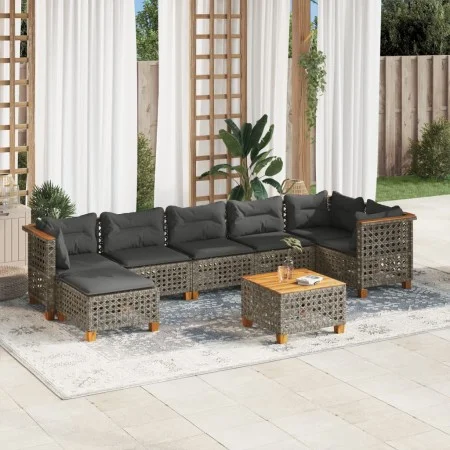 Set de sofás de jardín y cojines 8 piezas ratán sintético gris by , Garden sets - Ref: Foro24-3261933, Price: 640,92 €, Disco...