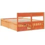 Bed frame with pine wood drawers, brown wax finish, 140x190 cm. by , Beds and slatted bases - Ref: Foro24-3282356, Price: 289...