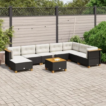 Set de sofás de jardín 8 piezas y cojines ratán sintético negro by , Garden sets - Ref: Foro24-3261959, Price: 642,74 €, Disc...