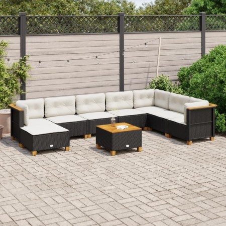 Set de sofás de jardín 8 piezas y cojines ratán sintético negro by , Garden sets - Ref: Foro24-3261959, Price: 623,00 €, Disc...