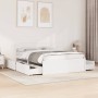 Bed frame with drawers made of white pine wood 120x190 cm by , Beds and slatted bases - Ref: Foro24-3282361, Price: 307,56 €,...