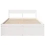Bed frame with drawers made of white pine wood 120x190 cm by , Beds and slatted bases - Ref: Foro24-3282361, Price: 293,27 €,...