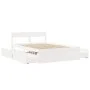 Bed frame with drawers made of white pine wood 120x190 cm by , Beds and slatted bases - Ref: Foro24-3282361, Price: 293,27 €,...