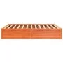 Solid pine wood bed frame in brown wax finish 180x200 cm by , Beds and slatted bases - Ref: Foro24-3282368, Price: 230,72 €, ...