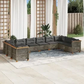 Gartensofa-Set, 10-teilig, mit grauen Polstern aus synthetischem Rattan von , Gartensets - Ref: Foro24-3262023, Preis: 875,36...