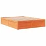 Solid pine wood bed frame in brown wax finish 140x200 cm by , Beds and slatted bases - Ref: Foro24-3282377, Price: 210,98 €, ...