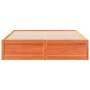 Solid pine wood bed frame in brown wax finish 140x200 cm by , Beds and slatted bases - Ref: Foro24-3282377, Price: 213,63 €, ...