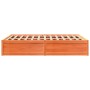 Solid pine wood bed frame in brown wax finish 140x200 cm by , Beds and slatted bases - Ref: Foro24-3282377, Price: 213,63 €, ...