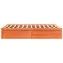 Solid pine wood bed frame in brown wax finish 140x200 cm by , Beds and slatted bases - Ref: Foro24-3282377, Price: 210,98 €, ...