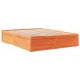 Solid pine wood bed frame in brown wax finish 140x200 cm by , Beds and slatted bases - Ref: Foro24-3282377, Price: 210,98 €, ...