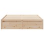 Solid pine wood bed frame 140x200 cm by , Beds and slatted bases - Ref: Foro24-3282375, Price: 185,14 €, Discount: %
