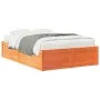 Estructura de cama madera maciza pino marrón cera 120x200 cm de , Camas y somieres - Ref: Foro24-3282380, Precio: 201,02 €, D...