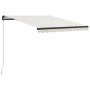 Manual retractable awning with cream LED 300x250 cm by vidaXL, Awnings - Ref: Foro24-3055221, Price: 276,76 €, Discount: %