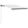 Manual retractable awning with cream LED 300x250 cm by vidaXL, Awnings - Ref: Foro24-3055221, Price: 277,01 €, Discount: %