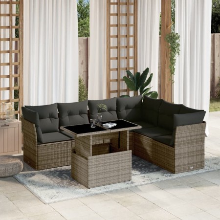 Set de sofás de jardín 7 pzas con cojines ratán sintético gris von , Gartensets - Ref: Foro24-3266610, Preis: 452,69 €, Rabat...