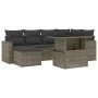Gartensofagarnitur 7-teilig mit grauen Polstern aus synthetischem Rattan von , Gartensets - Ref: Foro24-3267420, Preis: 448,2...