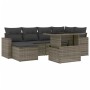 Set de sofás de jardín 7 pzas con cojines ratán sintético gris by , Garden sets - Ref: Foro24-3267420, Price: 454,58 €, Disco...