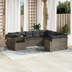 Set de sofás de jardín 10 pzas con cojines ratán sintético gris by , Garden sets - Ref: Foro24-3267510, Price: 628,32 €, Disc...