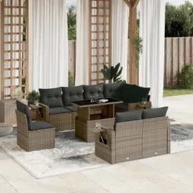 Gartenmöbel-Set 9-teilig mit grauen Polstern aus synthetischem Rattan von , Gartensets - Ref: Foro24-3268040, Preis: 615,97 €...