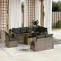 Set de muebles de jardín 9 pzas y cojines ratán sintético gris by , Garden sets - Ref: Foro24-3268040, Price: 615,48 €, Disco...