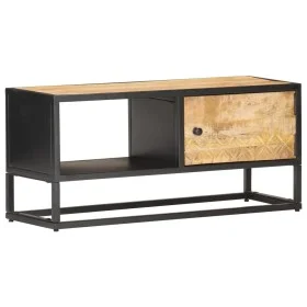 TV-Schrank mit geschnitzter Tür aus rauem Mangoholz, 90 x 30 x 40 cm von vidaXL, TV-Möbel - Ref: Foro24-320944, Preis: 112,35...