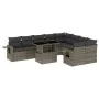 Set de sofás de jardín 10 pzas con cojines ratán sintético gris by , Garden sets - Ref: Foro24-3268130, Price: 632,68 €, Disc...