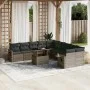 Gartensofagarnitur 11-teilig mit grauen Polstern aus synthetischem Rattan von , Gartensets - Ref: Foro24-3268170, Preis: 690,...