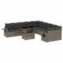 Set de sofás de jardín 11 pzas y cojines ratán sintético gris de , Conjuntos de jardín - Ref: Foro24-3268170, Precio: 677,50 €
