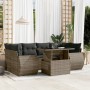 Gartensofagarnitur 7-teilig mit grauen Polstern aus synthetischem Rattan von , Gartensets - Ref: Foro24-3268390, Preis: 483,0...