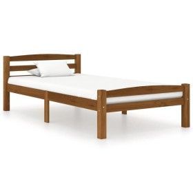 Estructura de cama madera maciza pino marrón miel 90x200 cm