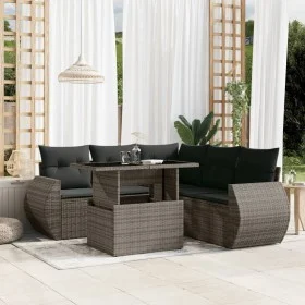 Gartenmöbel-Set, 6-teilig, mit grauen Polstern aus synthetischem Rattan. von , Gartensets - Ref: Foro24-3268530, Preis: 437,9...