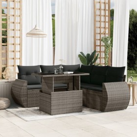 Gartenmöbel-Set, 6-teilig, mit grauen Polstern aus synthetischem Rattan. von , Gartensets - Ref: Foro24-3268530, Preis: 437,1...