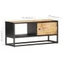 TV-Schrank mit geschnitzter Tür aus rauem Mangoholz, 90 x 30 x 40 cm von vidaXL, TV-Möbel - Ref: Foro24-320944, Preis: 112,35...