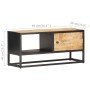 TV-Schrank mit geschnitzter Tür aus rauem Mangoholz, 90 x 30 x 40 cm von vidaXL, TV-Möbel - Ref: Foro24-320944, Preis: 113,43...
