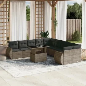 Set de sofás de jardín 11 pzas y cojines ratán sintético gris by , Garden sets - Ref: Foro24-3268800, Price: 765,41 €, Discou...