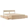 Solid pine wood bed frame with drawers 160x200 cm by , Beds and slatted bases - Ref: Foro24-3282342, Price: 279,21 €, Discoun...